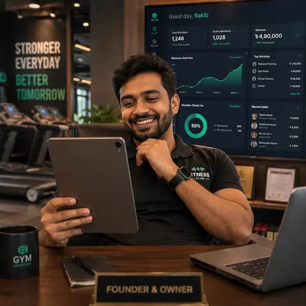 Gym owner using Gym Assistant